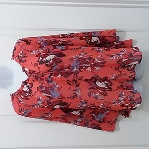 Lucky Brand Floral Sheer Blouse